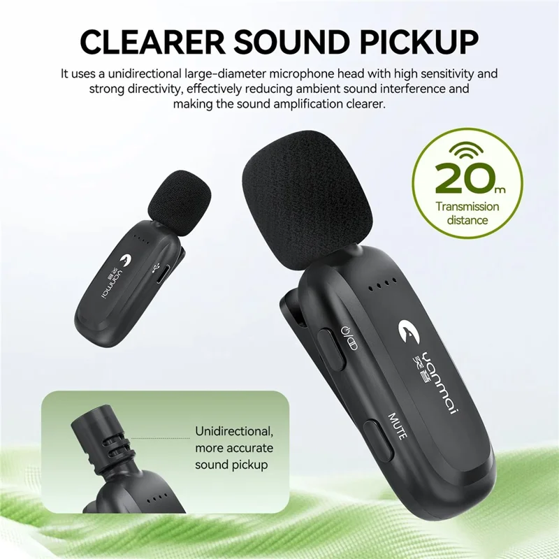 YANMAI K5 2.4G Amplificador de Voz Inalámbrico con Bluetooth y Micrófono de Solapa para Enseñanza/Entrenamiento - Blanco