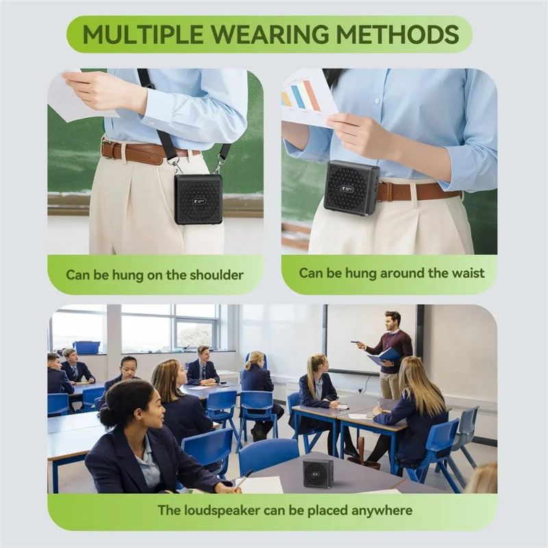 YANMAI K5 2.4G Amplificador de Voz Inalámbrico con Bluetooth y Micrófono de Solapa para Enseñanza/Entrenamiento - Blanco