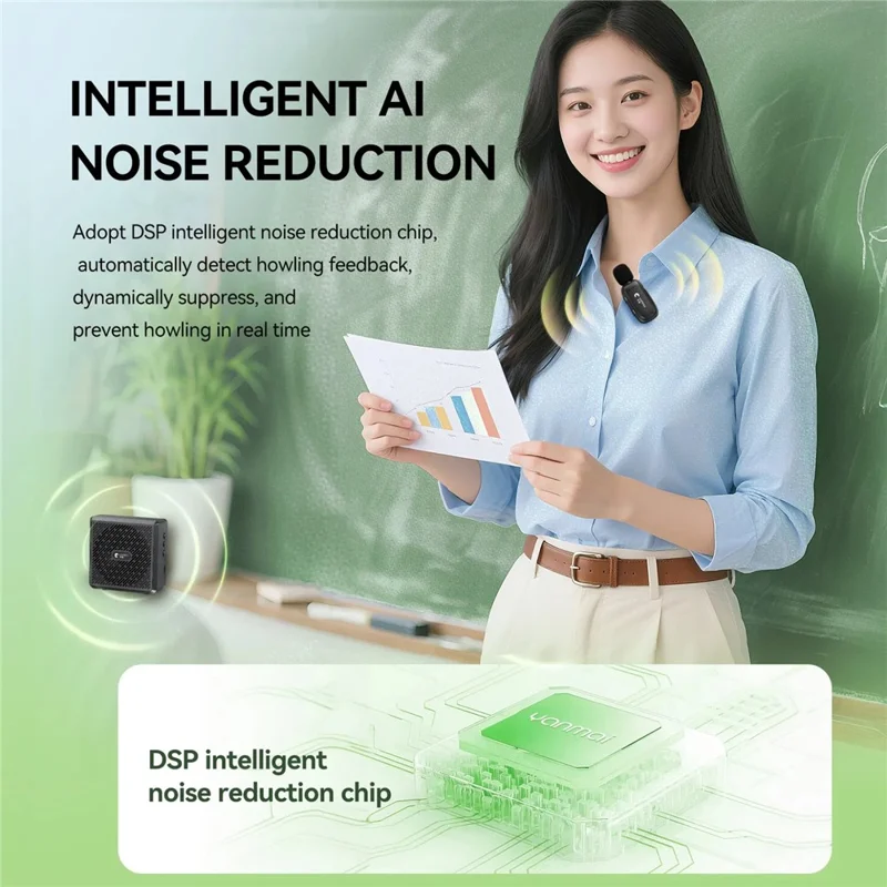 YANMAI K5 2.4G Amplificador de Voz Inalámbrico con Bluetooth y Micrófono de Solapa para Enseñanza/Entrenamiento - Blanco