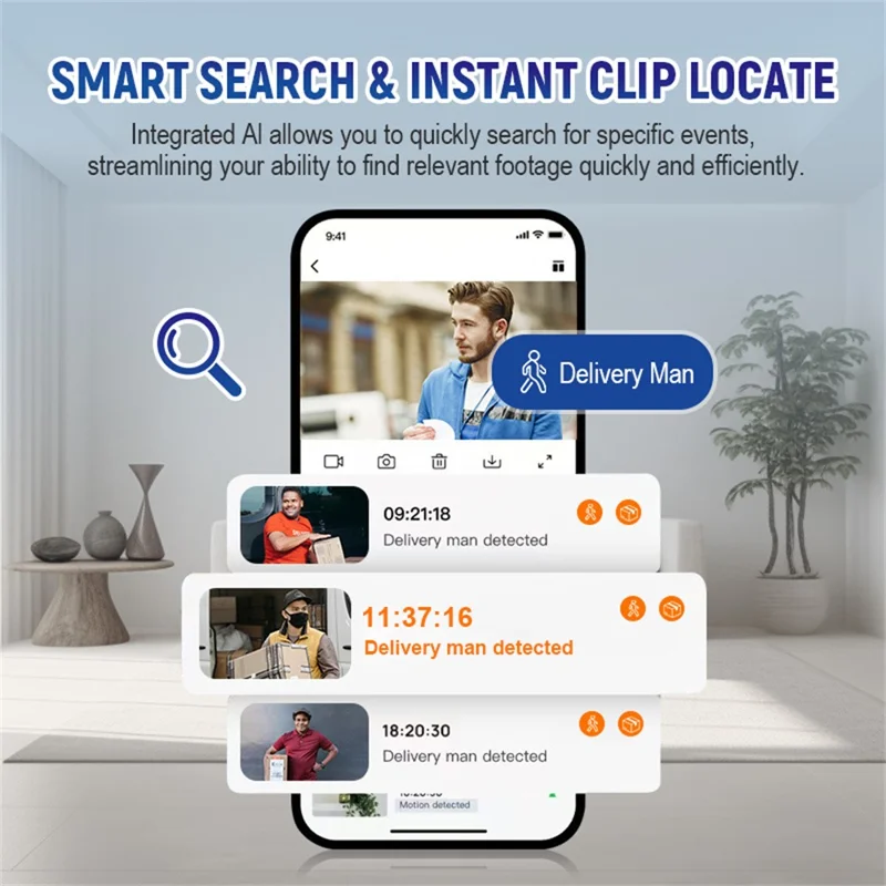 WF01D-013D 720P HD Smart Video Doorbell PIR Motion Detection Tuya APP Wireless Doorbell Camera - Black