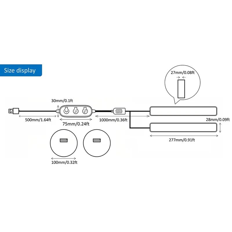 D04 2Pcs Sound Pickup RGB Desktop Ambient Light Smart Gaming Light Bar with Remote Control, Bluetooth-compatible Version