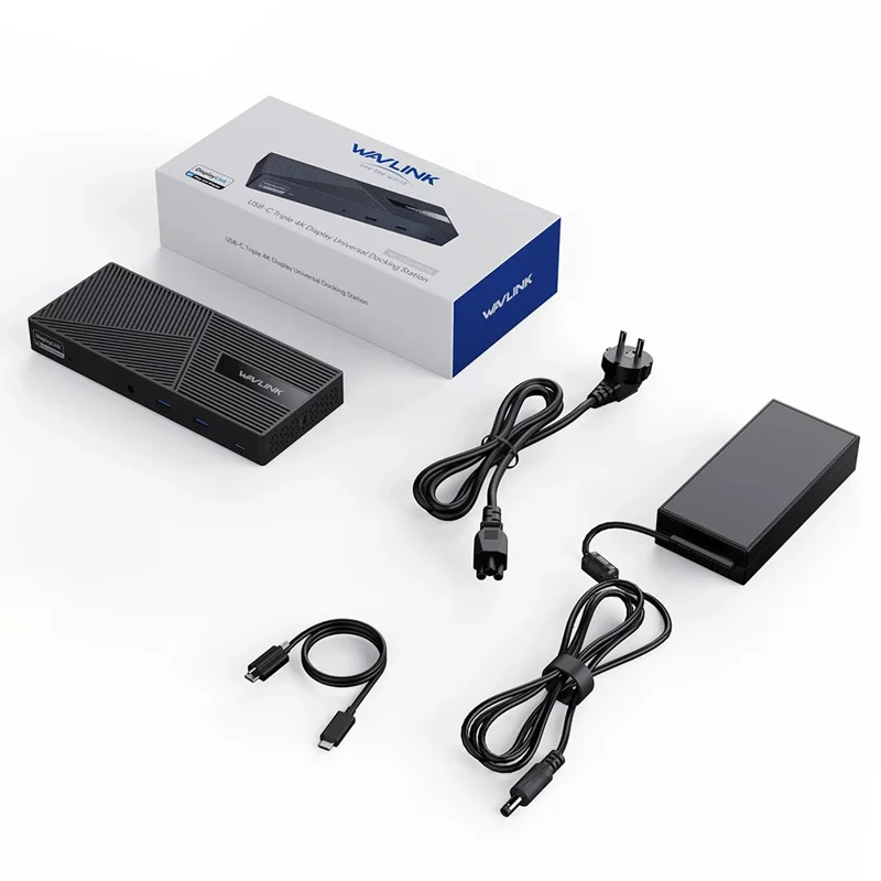 WAVLINK UG69PD24PRO 12-in-1-Dockingstation mit Unterstützung für dreifaches 4K-Display, 130-W-Schnellladung mit PD – EU-Stecker