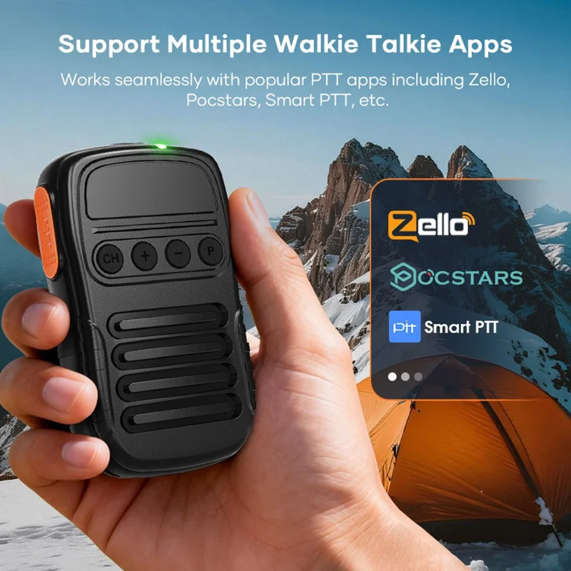 UNIWA BM008 Wireless Handheld Intercom PTT Microphone Bluetooth-Compatible 3W Speaker Walkie Talkie - Black