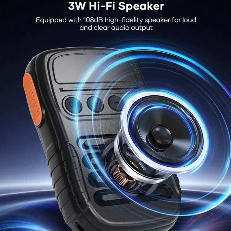 UNIWA BM008 Wireless Handheld Intercom PTT Microphone Bluetooth-Compatible 3W Speaker Walkie Talkie - Black