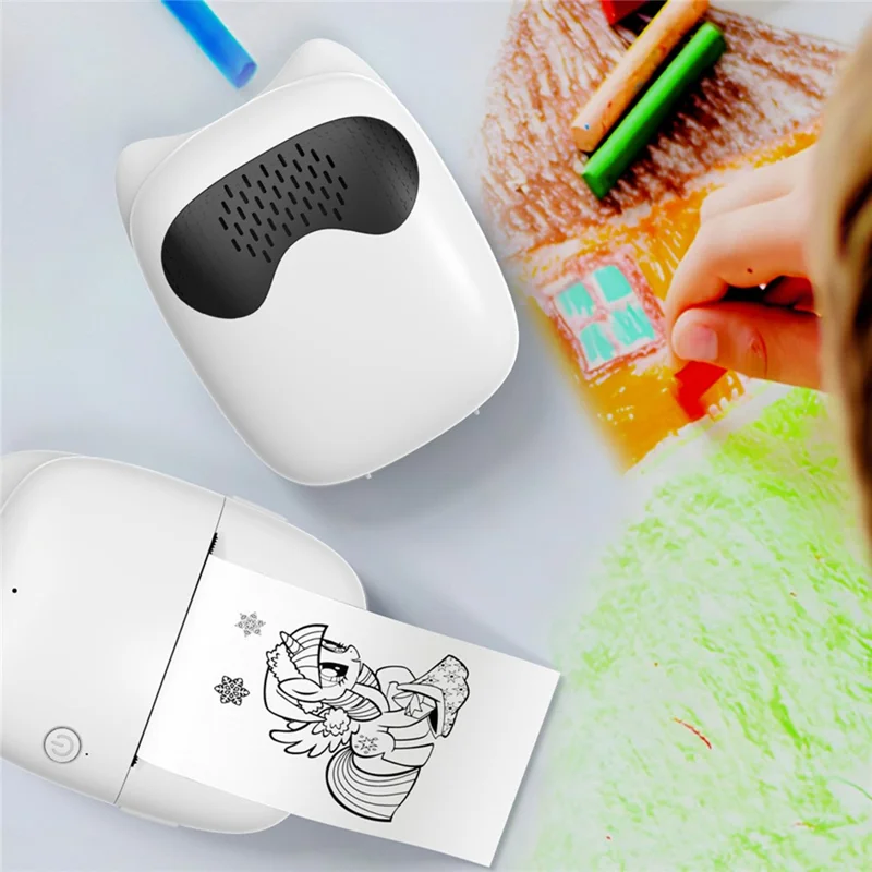 M7 AI Voice Control Wireless Thermal Printer Dialogue Generated Ink Free Wrong Question Printer - Black