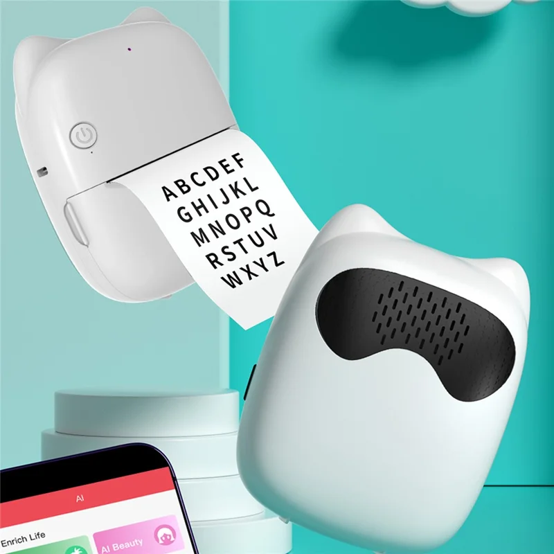 M7 AI Voice Control Wireless Thermal Printer Dialogue Generated Ink Free Wrong Question Printer - Black