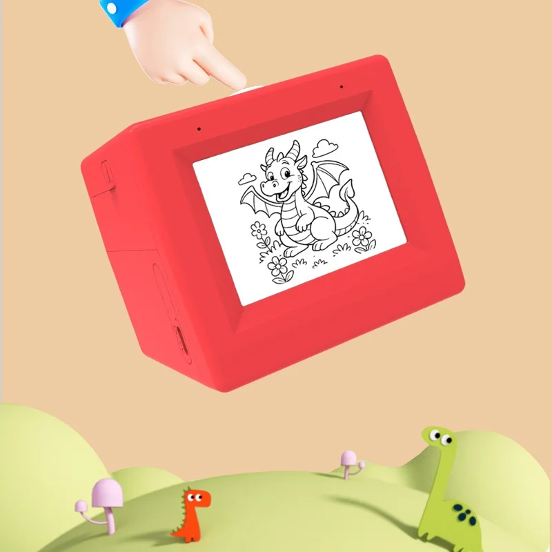 Q15 2.8 Inch HD Screen Mini Thermal Printer AI Voice Control Wireless Printing Device - Red