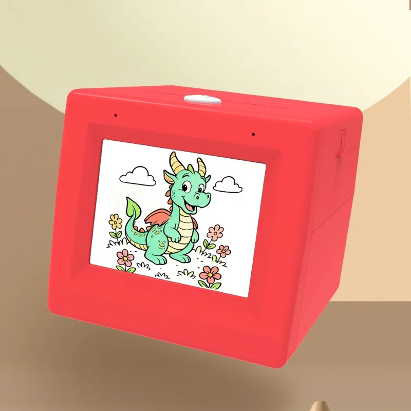 Q15 2.8 Inch HD Screen Mini Thermal Printer AI Voice Control Wireless Printing Device - Red