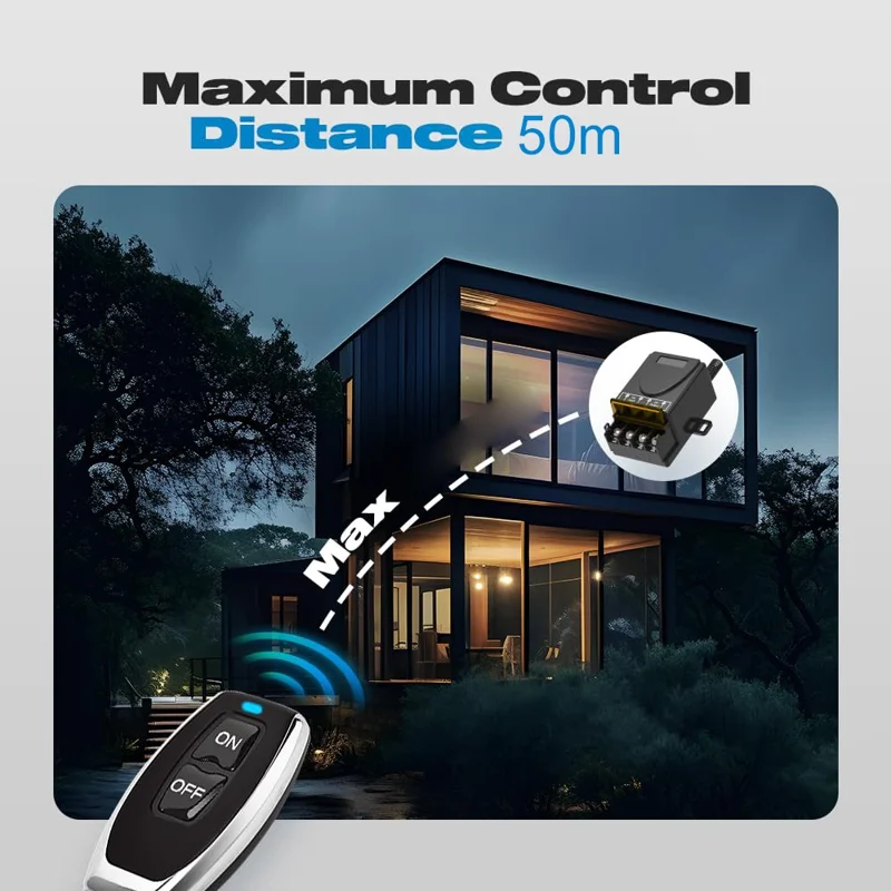 433MHz Wireless Remote Control Switch RF Relay Receiver with 2 On / Off Transmitter for Electric Appliance LED Light Fan