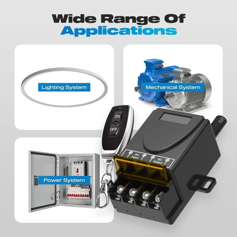 433MHz Wireless Remote Control Switch RF Relay Receiver with 2 On / Off Transmitter for Electric Appliance LED Light Fan