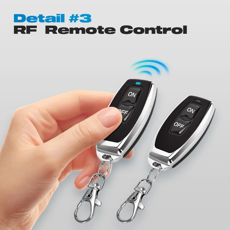 433MHz Wireless Remote Control Switch RF Relay Receiver with 2 On / Off Transmitter for Electric Appliance LED Light Fan