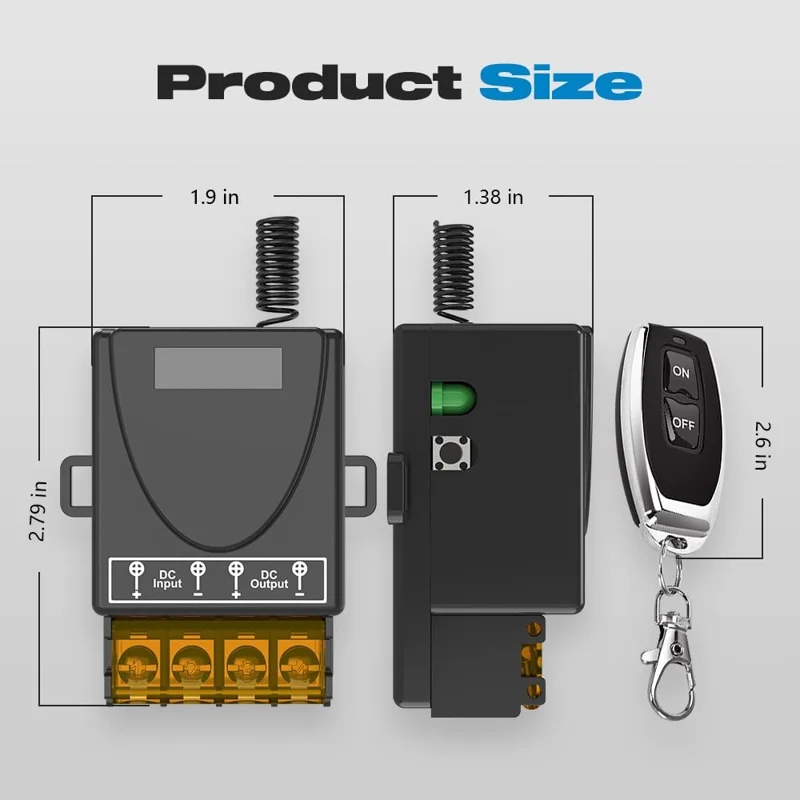 433MHz Wireless Remote Control Switch RF Relay Receiver with 2 On / Off Transmitter for Electric Appliance LED Light Fan