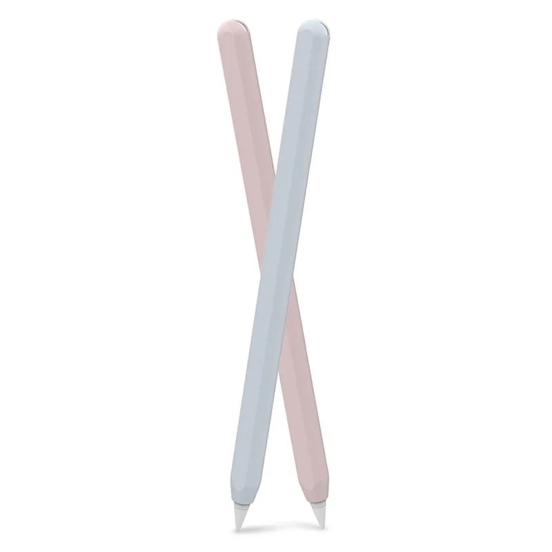 AHASTYLE PT65 2Pcs for Apple Pencil (2nd Generation) Stylus Silicone Case Pen Protective Sleeve Cover - Pink / Baby Blue
