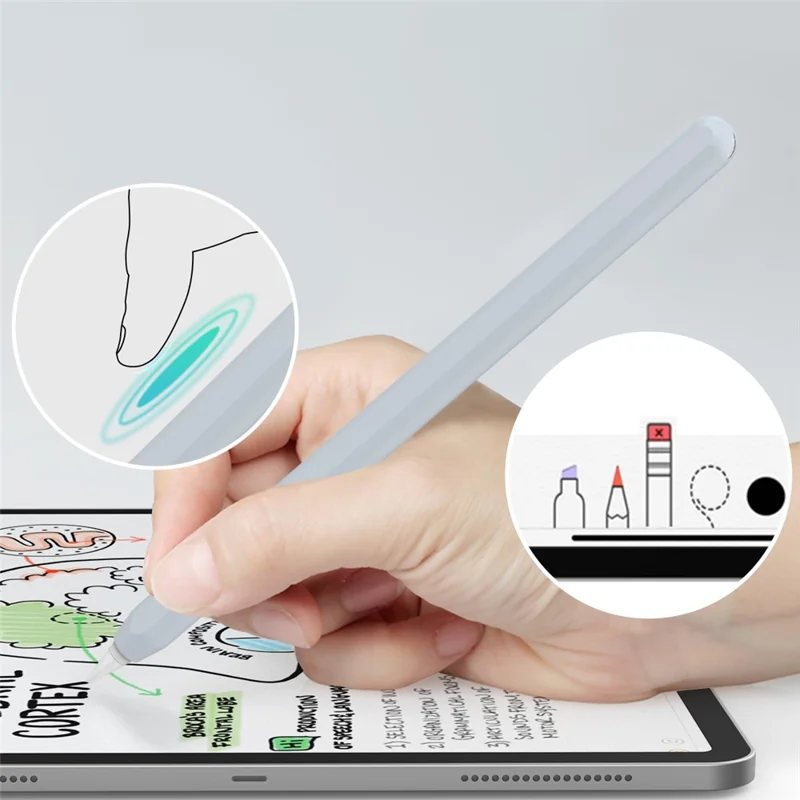 AHASTYLE PT65 2Pcs for Apple Pencil (2nd Generation) Stylus Silicone Case Pen Protective Sleeve Cover - Pink / Baby Blue