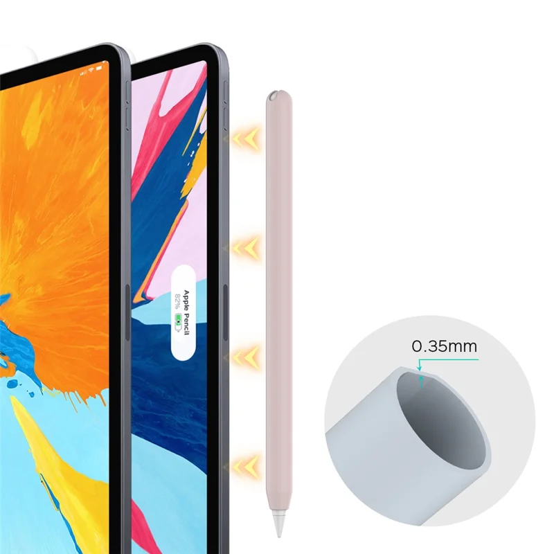 AHASTYLE PT65 2Pcs for Apple Pencil (2nd Generation) Stylus Silicone Case Pen Protective Sleeve Cover - Pink / Baby Blue