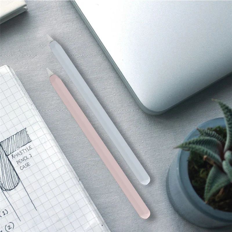 AHASTYLE PT65 2Pcs for Apple Pencil (2nd Generation) Stylus Silicone Case Pen Protective Sleeve Cover - Pink / Baby Blue