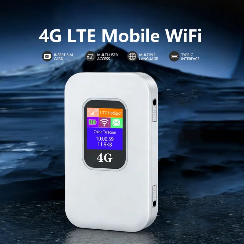 M1-E 4G LTE Mobile WiFi Router with CRC9 Port Smart OLED Display WiFi 6 300Mbps Portable Hotspot, Eurasian Version (without Antenna) - White