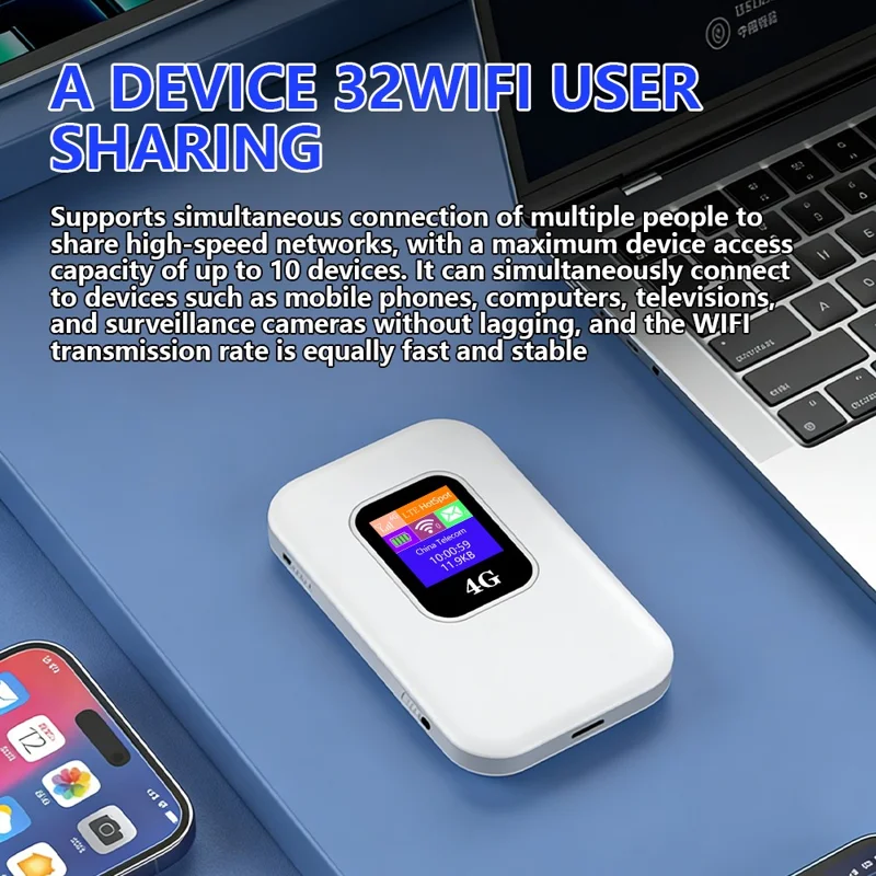 M1-E 4G LTE Mobile WiFi Router with CRC9 Port Smart OLED Display WiFi 6 300Mbps Portable Hotspot, Eurasian Version (without Antenna) - White