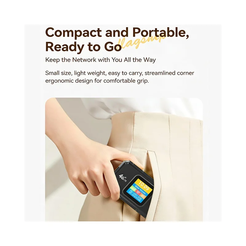 MF967B-E WiFi6 Roteador Portátil de Hotspot Móvel 4G LTE com Display Colorido, Modem Sem Fios de 300 Mbps, Versão Eurasiática - Laranja