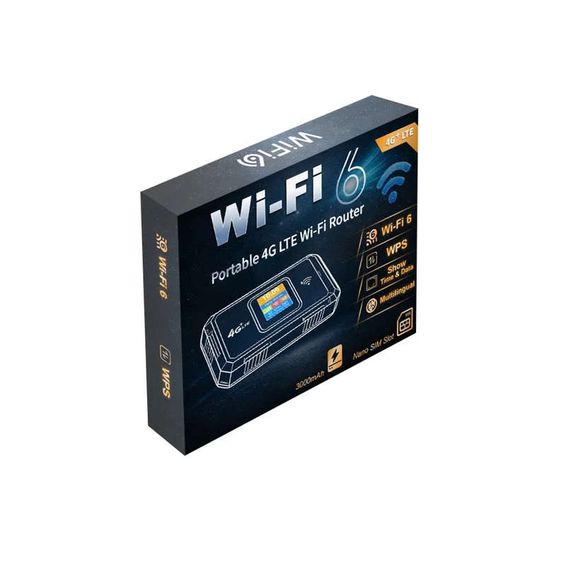 MF967B-E WiFi6 Roteador Portátil de Hotspot Móvel 4G LTE com Display Colorido, Modem Sem Fios de 300 Mbps, Versão Eurasiática - Laranja