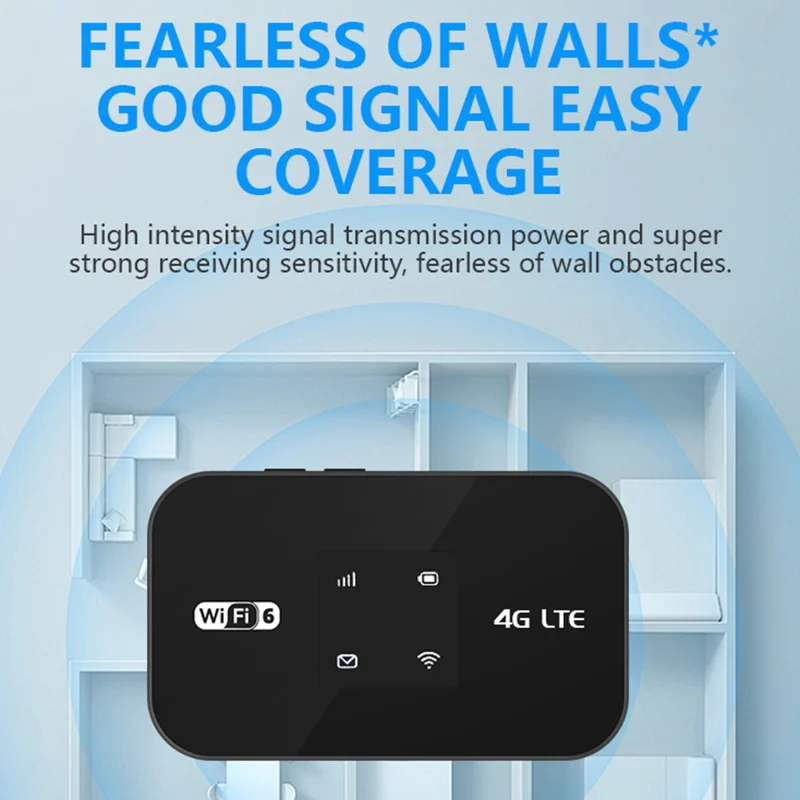 MF967P-E 4G LTE Mobile WiFi 6 Router with Color Light 300Mbps Portable Hotspot, Eurasian Version