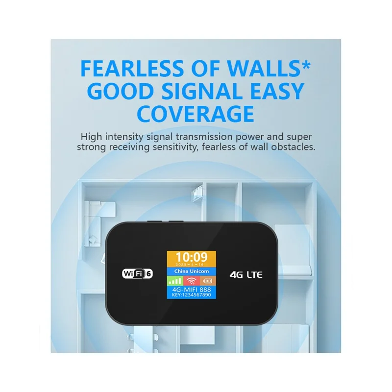 MF967P-E 4G LTE Mobile WiFi 6 Router with Color Screen 300Mbps Portable Hotspot, Eurasian Version