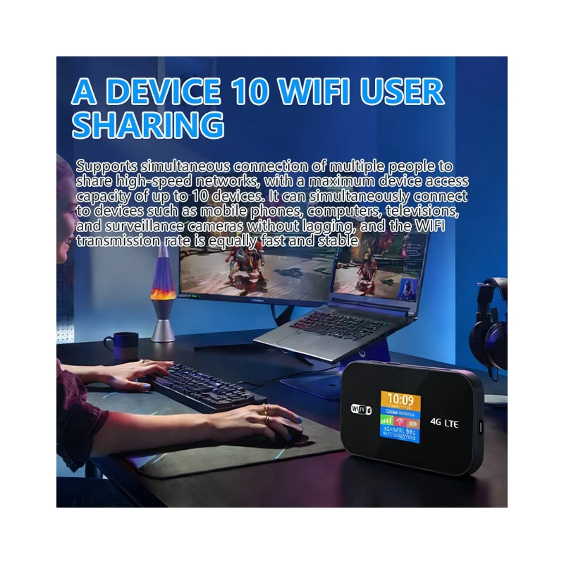 MF967P-E 4G LTE Mobile WiFi 6 Router with Color Screen 300Mbps Portable Hotspot, Eurasian Version