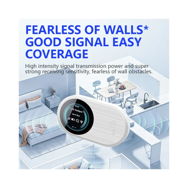 DNXT M10 Pro 4G LTE WiFi 6 Portable Wireless Router Mobile Hotspot with Color OLED Display - Blue