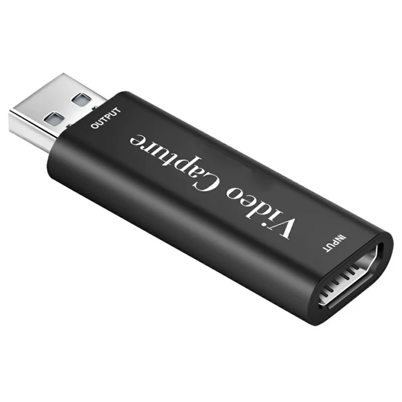 Scheda di Acquisizione Video HU-01 USB HD a USB 2.0 Registrazione di Giochi 1080P 60fps Dispositivo per Streaming in Diretta - Nero