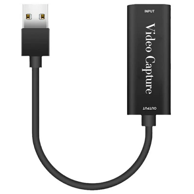 HU-02 HD to USB 3.0 Video Capture Card for PS4 / Xbox / Nintendo Switch 1080P Game Recording Live Streaming Adapter Cable OBS Compatible - Black