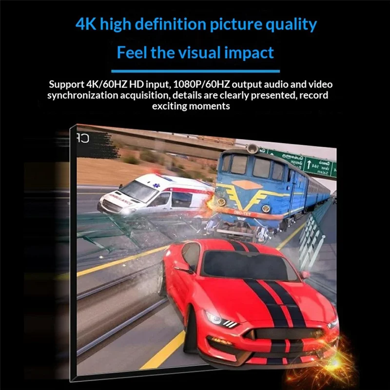 HU-02A HD to USB-A / Type-C 2 in 1 Video Capture Card for Gaming Console / PC / Phone Live Streaming Adapter Cable (Chip: MS2109) - Black