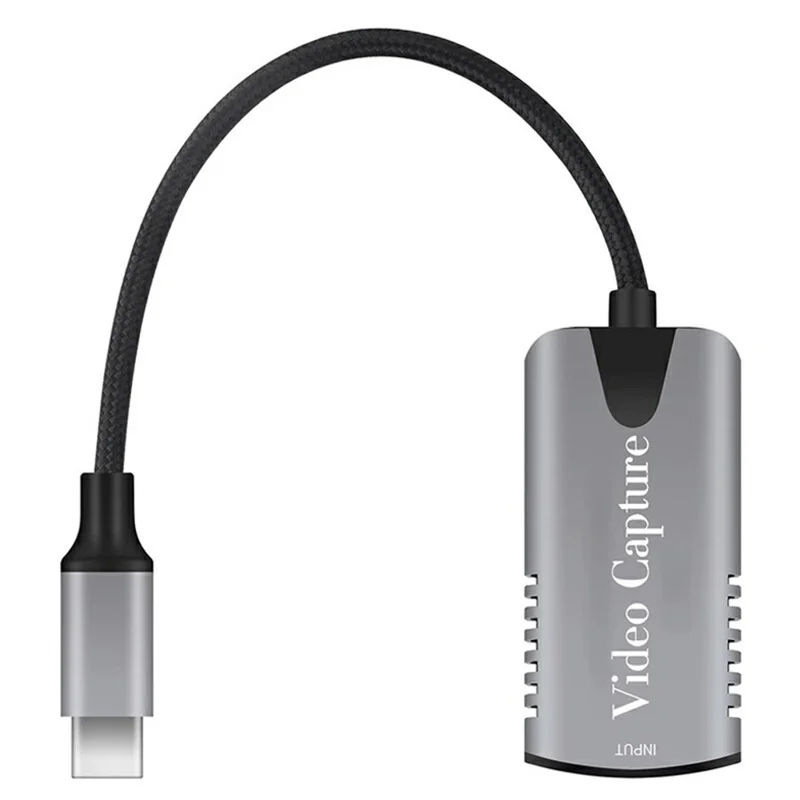 Carte de capture vidéo HU-04C HD vers USB-C 4K, appareil d'enregistrement pour diffusion en direct de jeux - Gris
