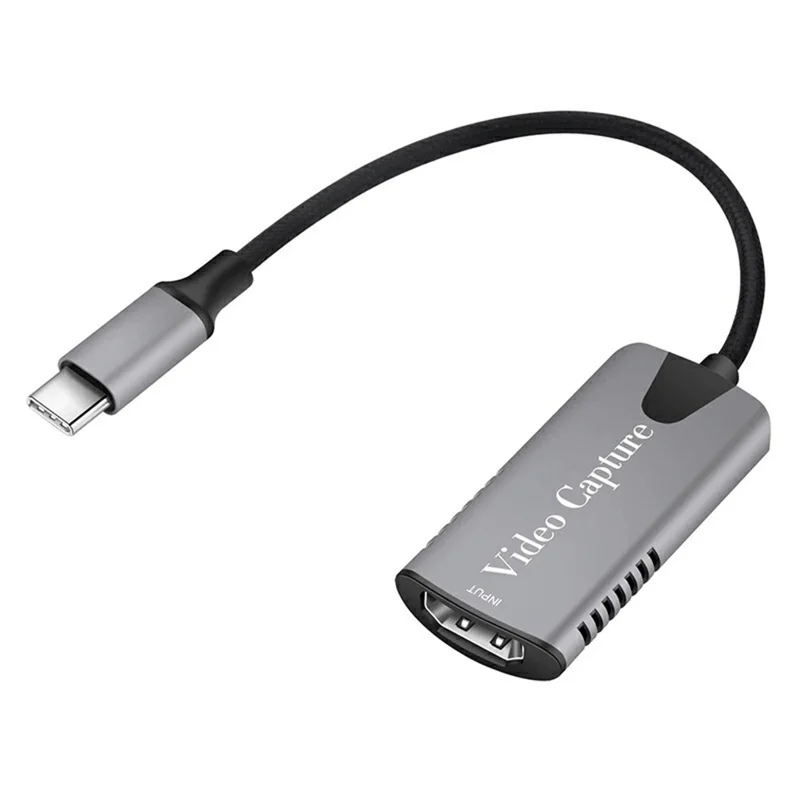 Carte de capture vidéo HU-04C HD vers USB-C 4K, appareil d'enregistrement pour diffusion en direct de jeux - Gris