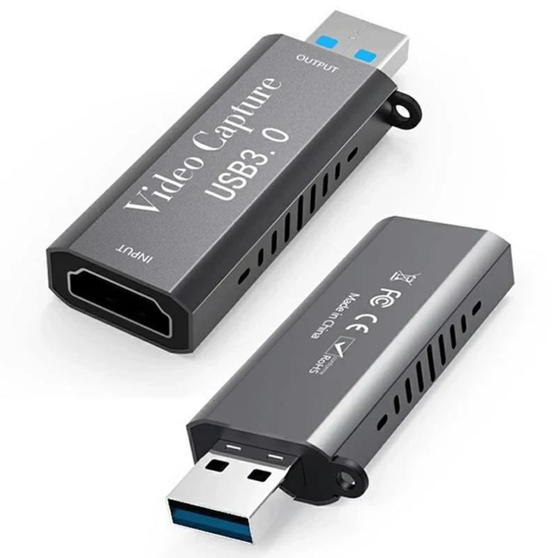 Scheda di Acquisizione Video HU-07 HD a USB 3.0, Dispositivo per Streaming e Registrazione 1080P 60Hz per PS4, Xbox, Switch, PC - Nero