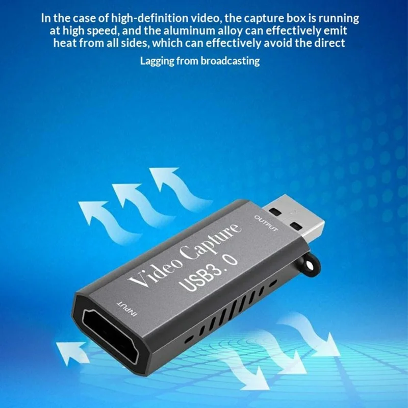 Scheda di Acquisizione Video HU-07 HD a USB 3.0, Dispositivo per Streaming e Registrazione 1080P 60Hz per PS4, Xbox, Switch, PC - Nero