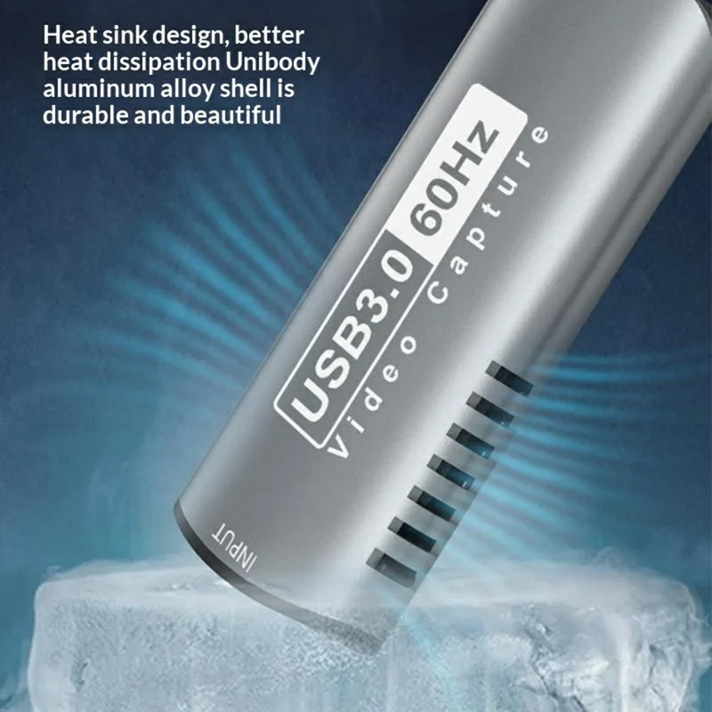 Scheda di Acquisizione Video HU-08A HD a USB 3.0 / USB-C 2 in 1 Adattatore di Acquisizione HD 1080P 60Hz (Chip: MS2130) - Grigio