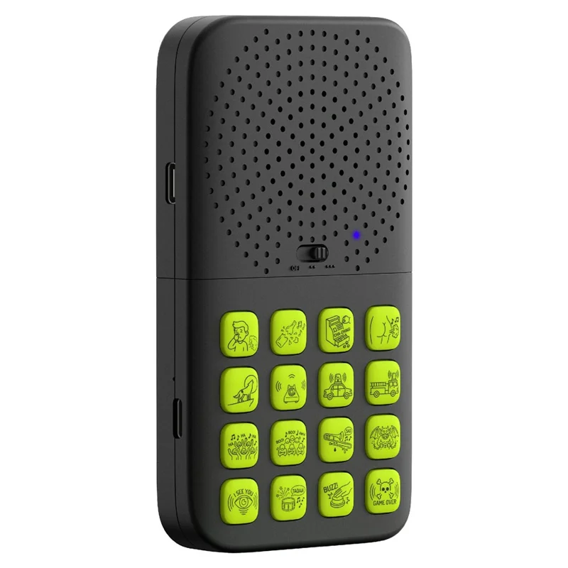 Dispositivo Sonoro Sem Fios T16 com Controlo Remoto 16 Efeitos Sonoros Magnético Desmontável Brinquedo de Partida Arranjada Recarregável - Preto