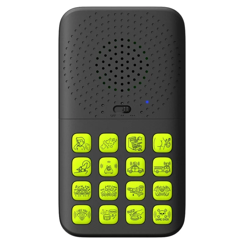 Dispositivo Sonoro Sem Fios T16 com Controlo Remoto 16 Efeitos Sonoros Magnético Desmontável Brinquedo de Partida Arranjada Recarregável - Preto