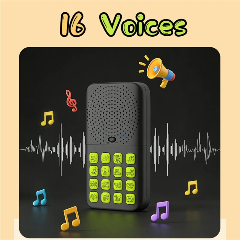 Dispositivo Sonoro Sem Fios T16 com Controlo Remoto 16 Efeitos Sonoros Magnético Desmontável Brinquedo de Partida Arranjada Recarregável - Preto