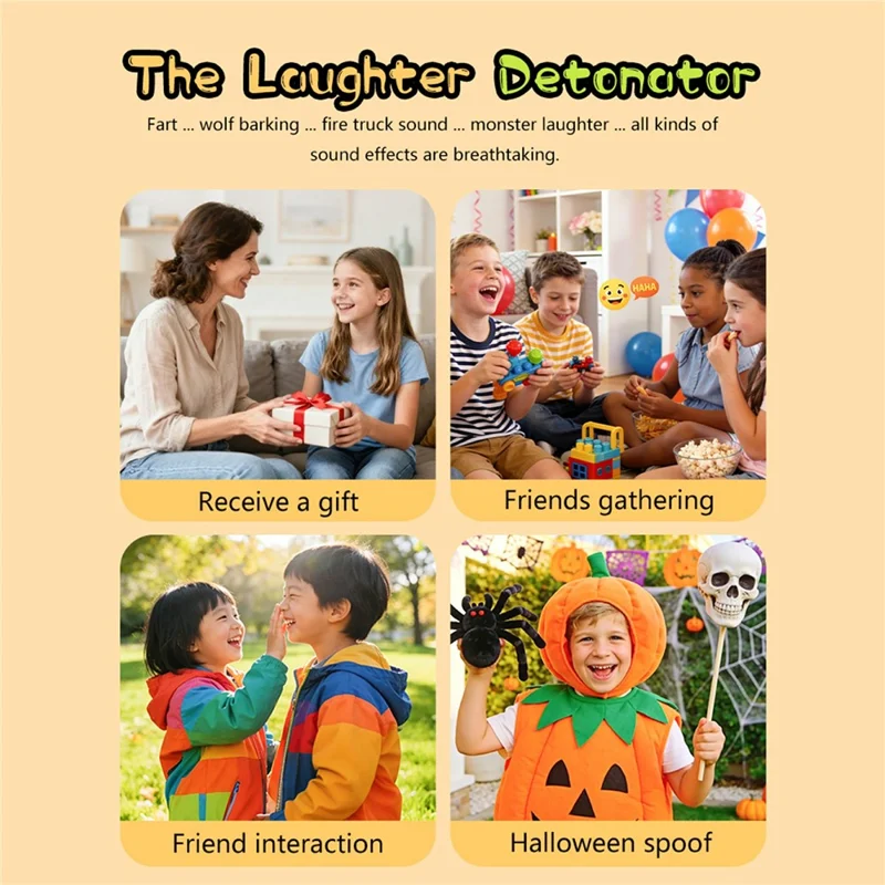 Dispositivo Sonoro Sem Fios T16 com Controlo Remoto 16 Efeitos Sonoros Magnético Desmontável Brinquedo de Partida Arranjada Recarregável - Preto