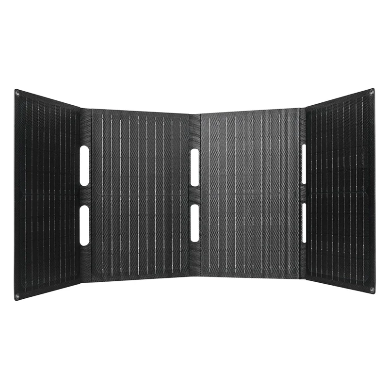 DE-40 40W Solar Charger with Type-C  /  USB  /  DC Ports IP65 Waterproof Foldable Monocrystalline Solar Panel - Black