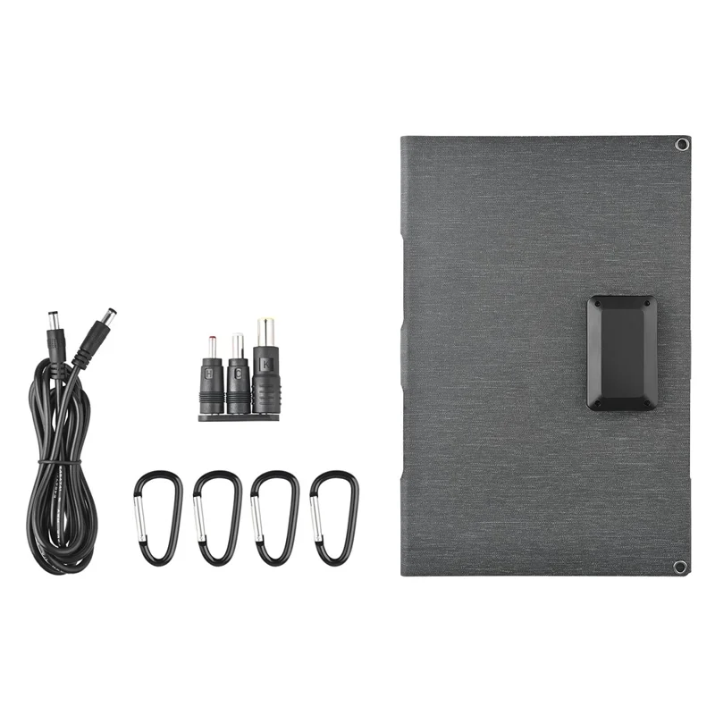 DE-40 40W Solar Charger with Type-C  /  USB  /  DC Ports IP65 Waterproof Foldable Monocrystalline Solar Panel - Black