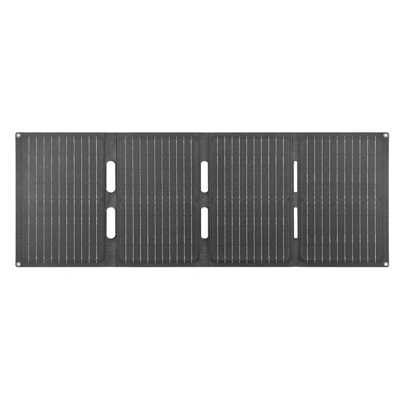 DE-40 40W Solar Charger with Type-C  /  USB  /  DC Ports IP65 Waterproof Foldable Monocrystalline Solar Panel - Black