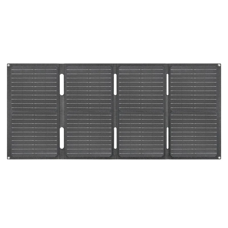 DE-60 60W Foldable Solar Panel Charger with Type-C / USB / DC Ports IP65 Waterproof Monocrystalline Solar Charger - Black