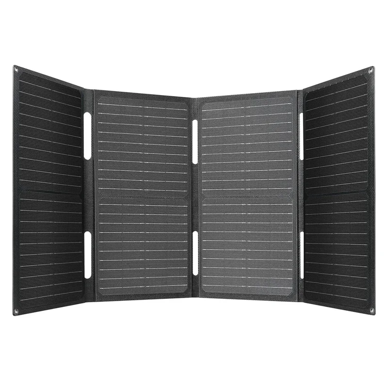 DE-60 60W Foldable Solar Panel Charger with Type-C / USB / DC Ports IP65 Waterproof Monocrystalline Solar Charger - Black