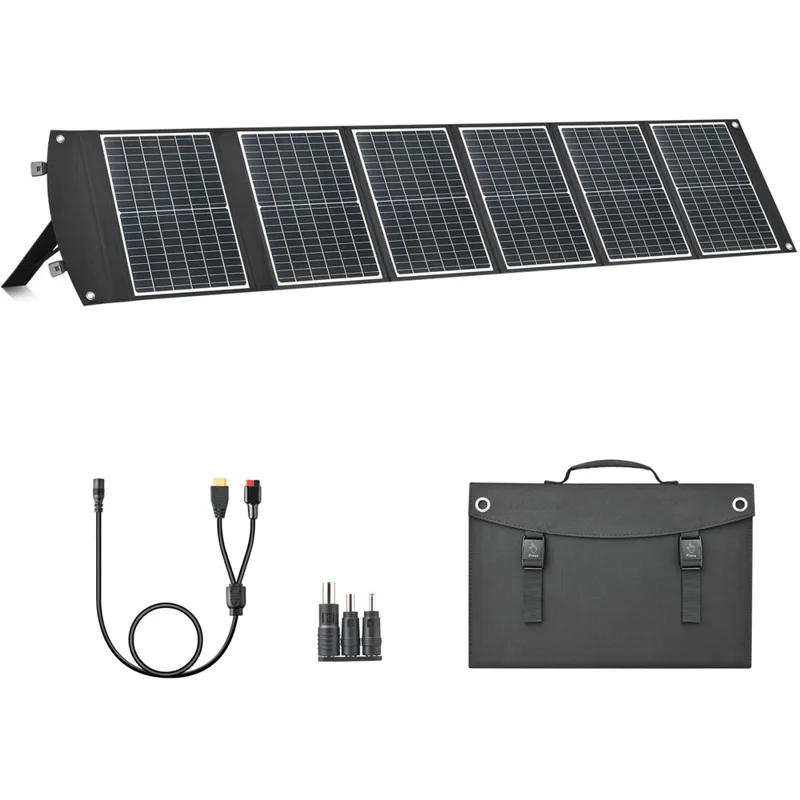 UC-100D 100W 20V ETFE Solar Charger Foldable Solar Panel for Outdoor Camping RV Power Supply - Black