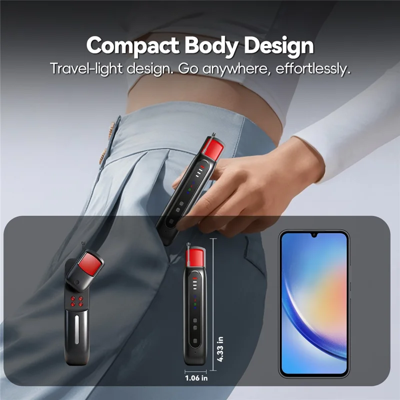 T07 Wielofunkcyjny detektor podczerwieni, lokalizator ukrytych kamer, wykrywacz sygnału WiFi, lokalizator podsłuchów antyszpiegowskich, ochrona prywatności w hotelu - Czarny