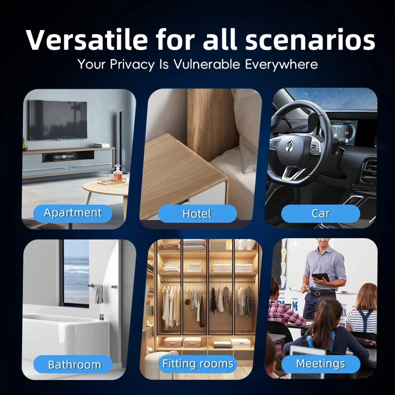 T012 Infrared Detection Anti-Spy Camera RF Signal Detector for Hotel Privacy Protection - Black