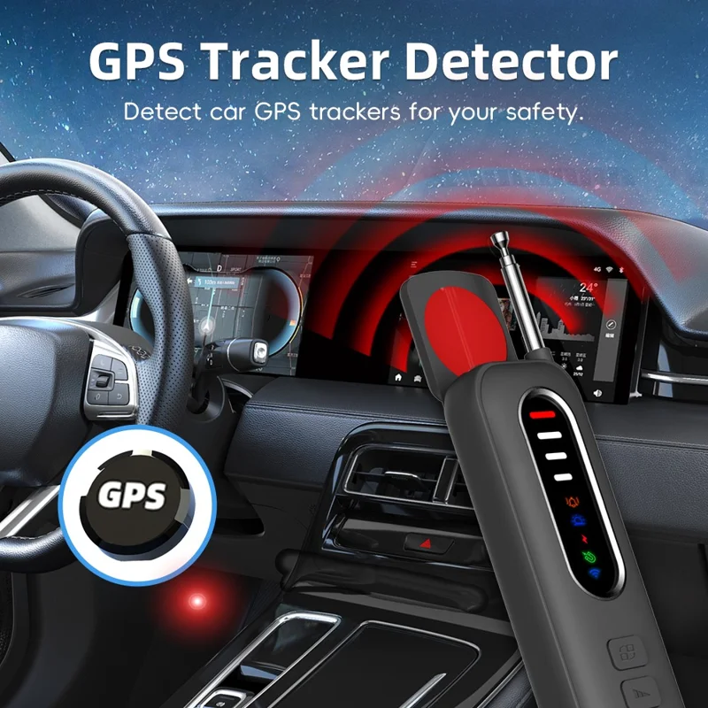 T012 Infrared Detection Anti-Spy Camera RF Signal Detector for Hotel Privacy Protection - Black