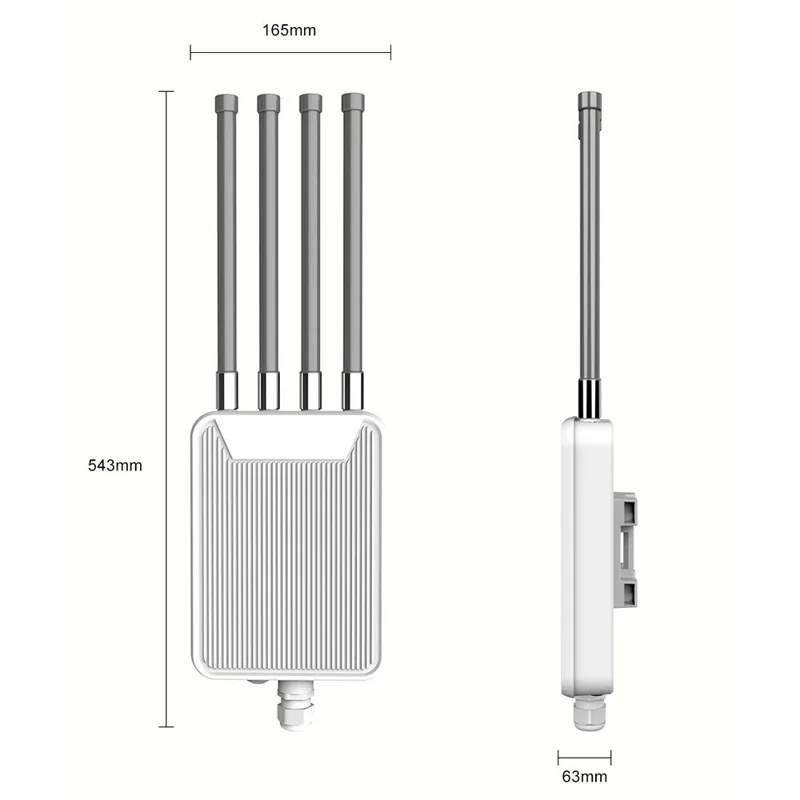 HW3000M 3000Mbps High Power Modem AX3000 Outdoor Wireless AP WiFi 6 Dual Band WiFi Router - US Plug